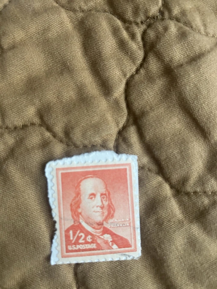US Postage Stamp 1/2 Cent Franklin Orange - Image 1 of 1