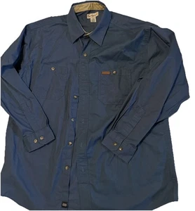 Carhartt mens Shirt Long Sleeve Button Down Original Fit XLarge Canvas Blue EUC - Picture 1 of 4