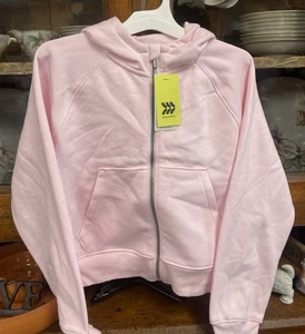 Felpa All In Motion bambina tasche laterali zip davanti rosa felpa con cappuccio tg L 10-12 - Foto 1 di 4