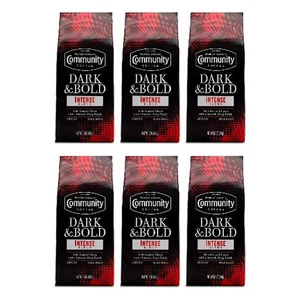 6 PACK Community Coffee Dark & Bold Intense Blend Dark Roast Ground Coffee 12 Oz - Picture 1 of 6