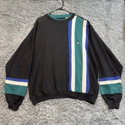 Sudadera Suéter Vintage Cherokee Sport Bordado Logo Rayas Bloques de Color XL Foto 1 de 4