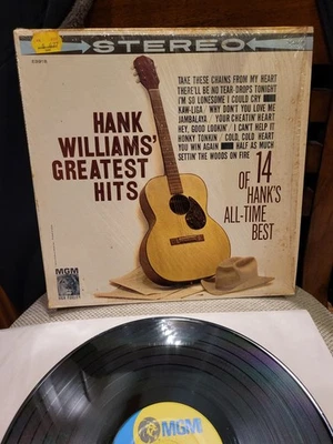 Hank Williams Greatest Hits LP MGM SE3918 NM Vinyl EX Mono Cover Shrink Stereo - Image 1 of 4