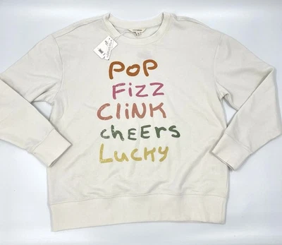 Sudadera Lucky Brand Holiday Ligera Gráfica Crema Talla Grande Foto 1 de 4