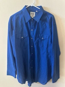 Ely Cattleman Hemd Herren 2XL Blau Pearl Snap Langarm Western XXL - Bild 1 von 5