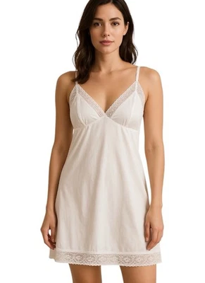 Sexy Cabernet Mujer Blanco Completo Largo Sin Mangas Detalle de Encaje Talla 36 Foto 1 de 4