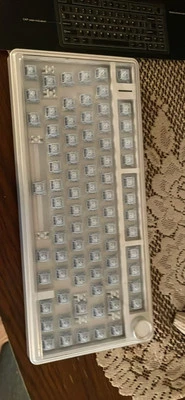 Aula F75 Pro 3 in 1 Hot-Swappable RGB Gasket Wireless Mechanical Keyboard White - Image 1 of 2