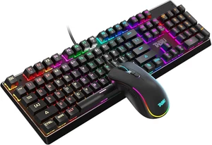 Gaming Keyboard and Mouse Combo, RGB Backlit Computer Keyboard and Gaming - Picture 1 of 7