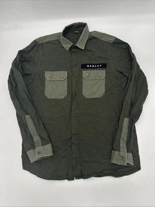 Oakley Khaki Green Long Sleeve Button Up Shirt Casual Hybrid Utility Mens Medium - Picture 1 of 6