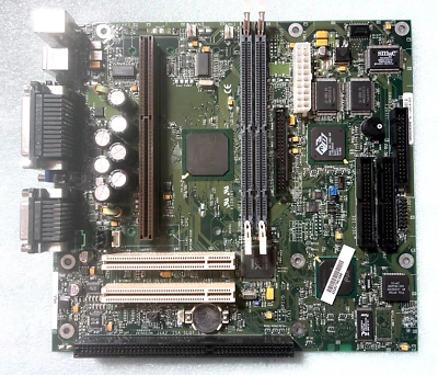 VINTAGE INTEL FW82443EX CHIPSET 718619-503 SLOT 1 ATX MOBO ATI VGA SOUND MBMX39 - Image 1 of 4