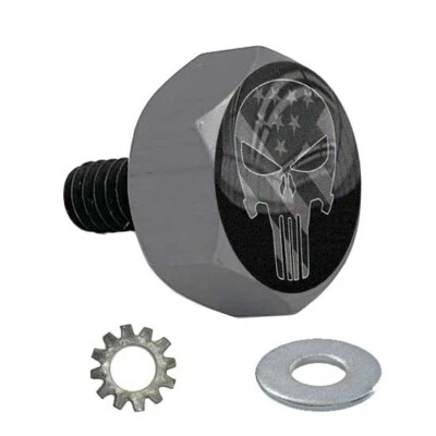 Gris Gunmetal - Perno de asiento hexagonal de aluminio Billet para Harley - Ghost Punish Skull EE. UU. Foto 1 de 4