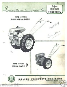 Bolens 15FC 02, 15FD 02 Tractors Manual with Parts List Manual on CD - Picture 1 of 1