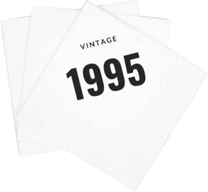 Vintage 1995 30Th Birthday Cocktail Napkins, 100 Pack Black Vintage 1995 Disposa - Picture 1 of 12