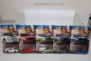 HOT WHEELS Silver Series Ford Mustang 60 Years Complete 1-5 Set SVO Boss Mach 1 - Imagen 1 de 6