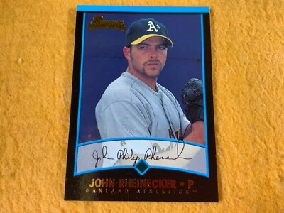 E9-28 BASEBALL CARD - JOHN RHEINECKER - OAKLAND ATHLETICS - 2001 BOWMAN #BDP99 - Image 1 of 4