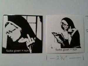 "FU#KS GIVEN = MONJA" - 2 PEGATINAS - CALIDAD INTERIOR/EXTERIOR - Imagen 1 de 1