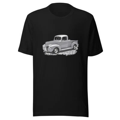 Camisa de coche clásico con una camioneta Ford 40 plateada - camioneta Ford 1940 vintage Foto 1 de 4