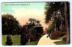Westerly Rhode Island View in Wilcox Park Postcard D236 - Picture 1 of 2