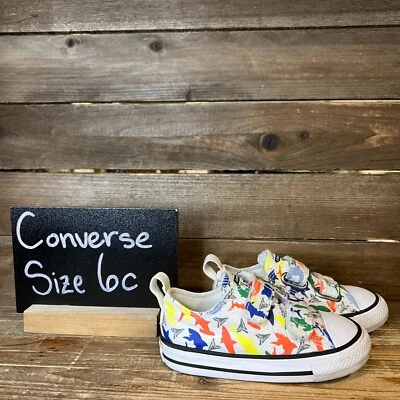 Niños Pequeños Converse CTAS Multicolor Estampado de Tiburón Tenis Zapatos Talla 6 C Usados en Excelente Condición Foto 1 de 4