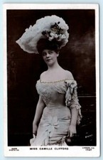 RPPC  MISS CAMILLE CLIFFORD Actress Famous "GIBSON GIRL" Rapid Photo Postcard