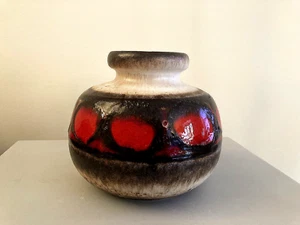 Westdeutsche rot-schwarze Keramik Vase - Bild 1 von 8