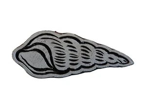 Cone Shell Seaside Stamp 8.1cm x 3.2cm Indian Hand Carved Wooden Printing Block - Picture 1 of 3