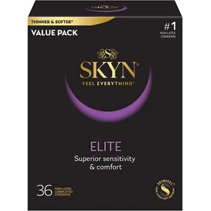 SKYN Elite Non-Latex Lubricated Condoms, 36 Count - Picture 1 of 6