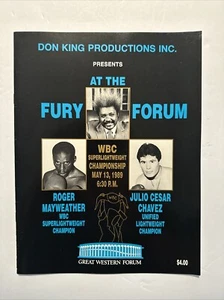 Julio Cesar Chavez vs Roger Mayweather 1989 Title Fight Program - Picture 1 of 1