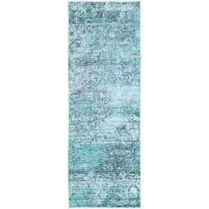 2'x5'7" Green Overdyed Vintage Zoroastrian Hand Knotted Wool Runner Rug R963 - Picture 1 of 7