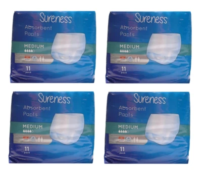 44 Sureness Absorbent Pants Incontinence Medium Unisex Pull Up Pants