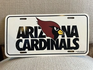VINTAGE ARIZONA PHOENIX CARDINALS WHITE LICENSE PLATE BIRD LOGO - Picture 1 of 2