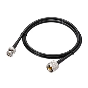 UHF PL259 Male to BNC Plug Adapter Cable pigtail COAX KSR195 1m for CB Radio Ham - Picture 1 of 5