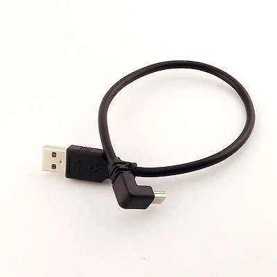1x 1FT Mini USB Male 90 Degree UP Angled to USB 2.0 A Male for Camera Mp4 GPS - Image 1 of 4