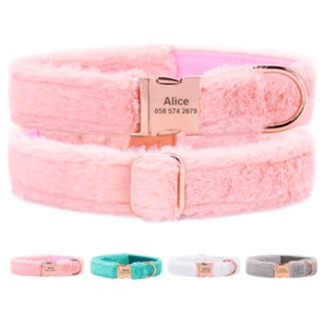 Personalisiertes Hundehalsband aus weichem Fleece warm verstellbar Ausweisschild graviert Chihuahua - Bild 1 von 16