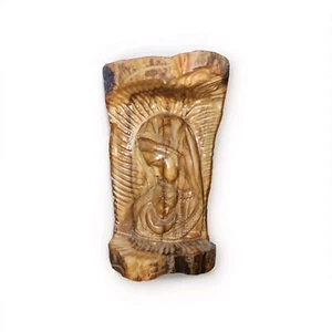 Hand Carved Wood Folk Art Mary & Baby Jesus Wall Hanging Bookend Deco Religious - Picture 1 of 7