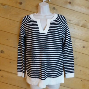 Gap Stripe Marine True Black White Stripe Long Sleeve Knit Pull Over Sweater XS  - Bild 1 von 7