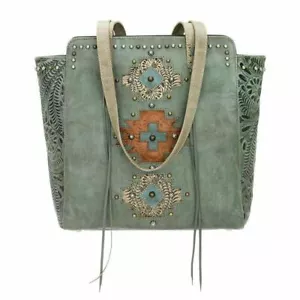 American West Navajo Soul Leather Handbag - Picture 1 of 9