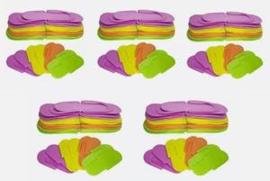 12 X Pairs Disposable Flip Flops Foam Pedicure, Tanning Spa Slippers multi colou - Picture 1 of 4