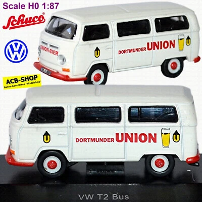 VW T2 Bus T2a Dortmunder Union Birra 1967-79 Rosso/Bianco 1:87 Schuco 25655 - Immagine 1 di 4