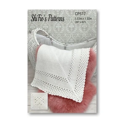 Crochet Pattern for Baby Shawl, Granny Stitch Baby Blanket, Afghan, CP517 - Image 1 of 4