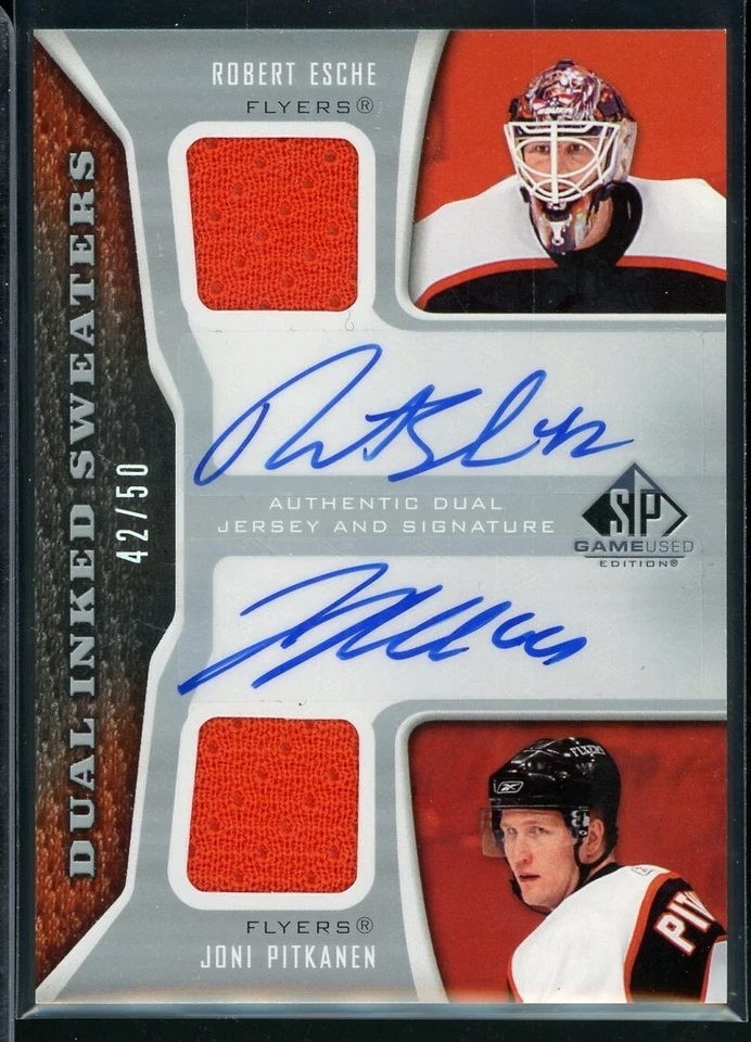 2006-07 SP Game Used Inked Sweaters Dual #IS2EP Robert Esche/Joni Pitkanen 42/50 - Image 1 of 2