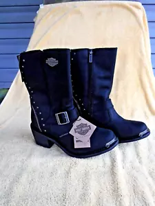 Neu mit Etikett! SELTENE HARLEY DAVIDSON #D87127 ROSANNE 8" WASSERDICHT GR. 9M DAMENSTIEFEL - Bild 1 von 21