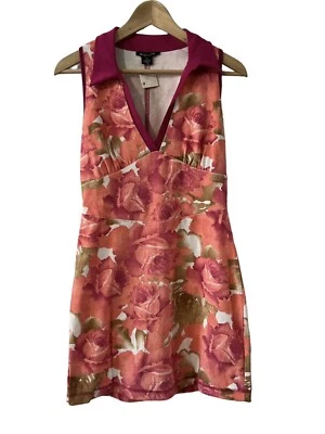 Vestido Guess Jeans Cuello en V Floral Rosa Rosas Talla Pequeña Nuevo Foto 1 de 4