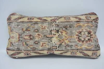 Almohada para decoración del hogar, almohada para sofá, almohada Kilim, funda de cojín gris de 8"x16" Foto 1 de 4
