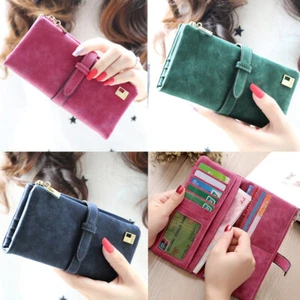 Women's Leather Wallet Credit Card Phone Holder Long Purse Clutch Handbag Gift - Picture 1 of 35