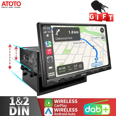 ATOTO F7XE 10.1" Built in DAB+ 2/1DIN Car Stereo GPS Buletooth Wireless CarPlay
