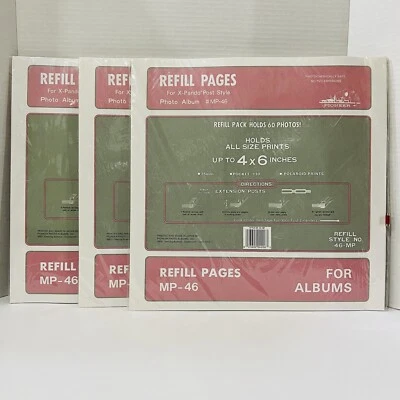 Lote de 3 páginas de recarga Pioneer 4x6 para álbum de fotos MP-46 6 fotos por página/lado Foto 1 de 4