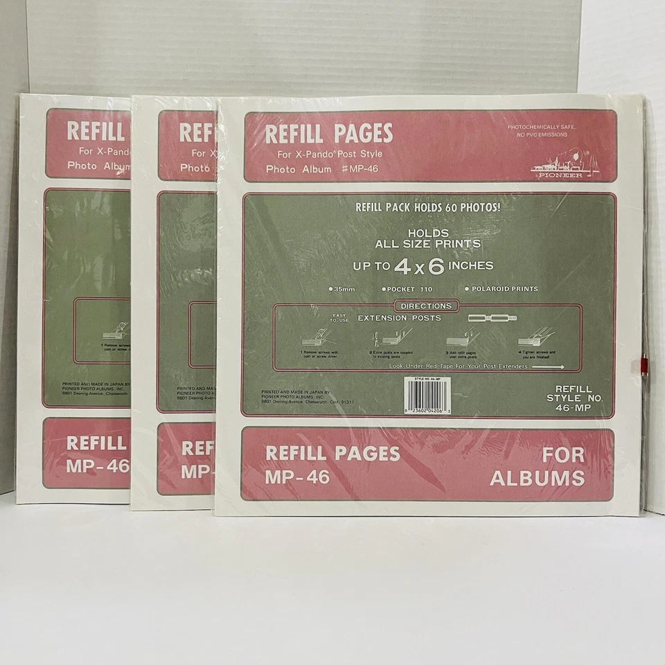 Pioneer Post Bound Refill Sheets 12x12 46-MP LeMemo 10 Pages Scrapbook