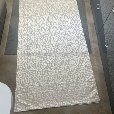 West Elm Beige Geometric Curtain Panels 48x108 Light Filtering Set of 2 - Image 1 of 4