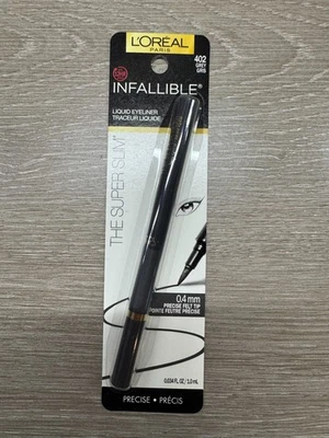 L'Oreal Infallible The Super Slim Liquid Eyeliner #402 Grey 0.034 oz NEW SEALED - Image 1 of 3