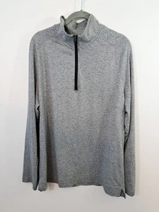 Camisa Atlética Banana Republic Para Hombre Gris 1/4 Cremallera Grande Secado Rápido - Imagen 1 de 4